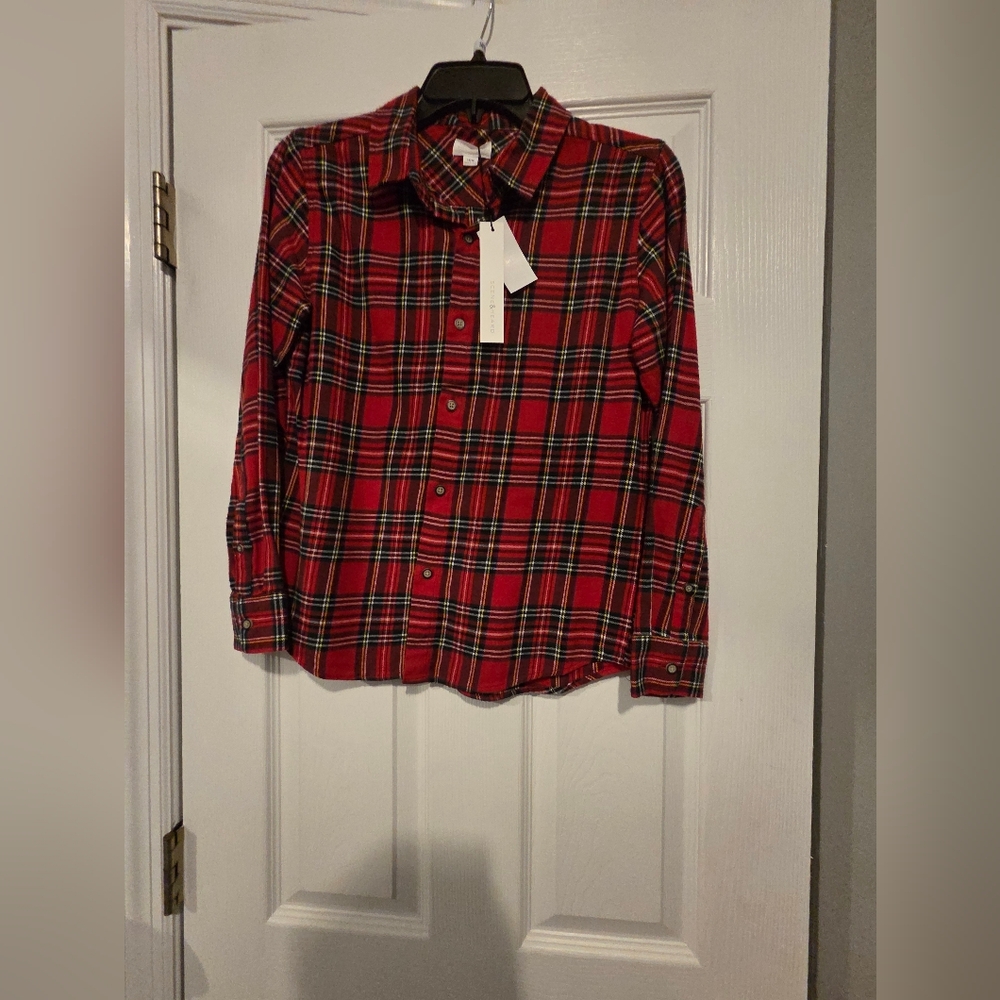 NWT- Scene& Heard Red Plaid Button-Up Shirt